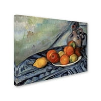 Търговска марка изобразително изкуство 'плодове и Кана на маса' платно изкуство от Сезан