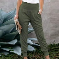 Рокли панталони за жени модни жени дълги джобни памучни бельо свободни ежедневни панталони ежедневни панталони Фагарн