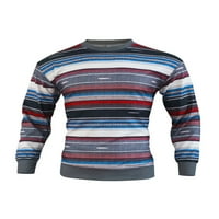 Предни развлечения суичър тениски тениска тениска и райета на джъмпер, уютен пуловер с дълъг ръкав стил e l