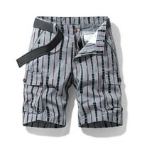 Yuwull Men's Classic Cargo Stretch Short, мъжки плюс размери товарни къси панталони Мултипокета спокойни летни плажни шорти панталони