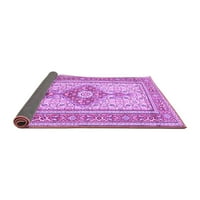 Ahgly Company Indoor Square Medallion Purple Traditional Area Rugs, 5 'квадрат