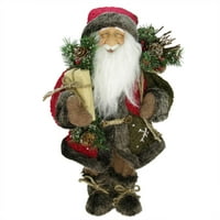 16 кънтри Рустик стоящ Дядо Коледа Коледна фигура с плетено яке снежинка