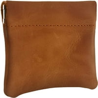 Nabob Кожена истинска кожена монетна чанта, торбичка, направена в САЩ.