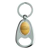 Willy Wonka и шоколадовата фабрика Golden Ticket Keychain Chrome Metal Spinning Oval Bottle Opener