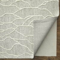 Homeroots ft. Taupe & Ivory Wool Abstract Hand Tufted ръчно изработен петна устойчив правоъгълник зона килимче