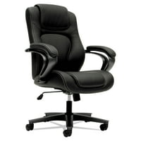 Хвл серия изпълнителен стол с висока облегалка, поддържа до кг., Черна седалка черен гръб, Желязна сива основа