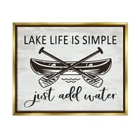 Ступел индустрии езеро живот кану Руди Рустик кабина Типография графично изкуство металик злато плаваща рамка платно печат стена