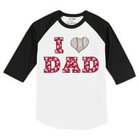 Младежта мъничка бяла черна черна Филаделфия Phillies обичам татко 3 4-ръкав тениска Raglan