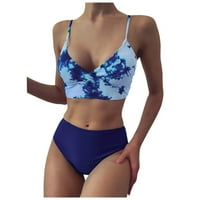 Дамски бански костюми жени Bandeau Bandage Bikini поставиха бутински бански бански бански костюми за бански костюми