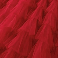 Жени плюс размер Clearamce женски твърд цвят Ruffled Mesh Skirt High All All Proached Пола на половин дължина пола червена