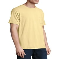 Hanes Men's и Big Men's Comfortwash с къс ръкав джобни тениски, до размер 3XL