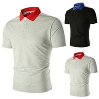 Голф ризи за мъже пролет лято топ ежедневни спортове пачуърк контраст цветен ревел къс ръкав тениска моден офис отгоре