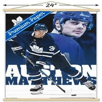 Toronto Maple Leafs - Остин Матюс Стенски плакат с дървена магнитна рамка, 22.375 34