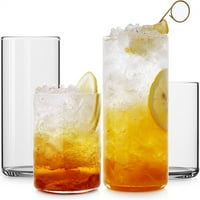 Две чаши за пиене в комплект, използвани за вода, сок, бира, напитки, коктейли и смесени напитки, чаши за сок без олово, очила