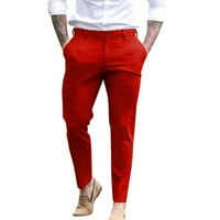 Entyinea Men's Fashion Sweatpants Небрежно отворено дъно суитъри с джобове червено L
