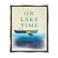 Ступел индустрии на езерото време релаксиращи слънчеви лъчи Графичен Арт блясък сиво плаваща рамка платно печат стена изкуство,