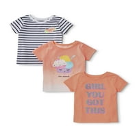 Бебешки тениски за момичета и малки деца, 3-пакетни