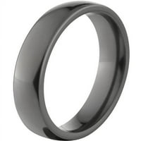 Полу-кръг черен циркониев пръстен с полиран завършек
