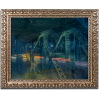 Търговска марка изобразително изкуство вампирски мост платно изкуство от Джейсън Шафър, Златна украсена рамка