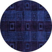 Ahgly Company Indoor Round Abstract Purple Modern Area Rugs, 7 'Round