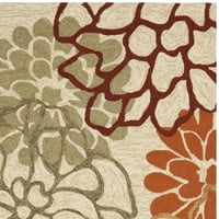 Four Seasons Caiden Floral Polyester Area Rug, бежово мулти, 5 '7'