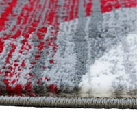 Флаш мебели Cirrus правоъгълни съвременни черни, сиви, червен килим, 2 '7'