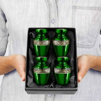 Мемориали на Trupoint Serenity Green Beautiful Small Mini Sake Urn за човешки пепел - комплект с калъф и торбички