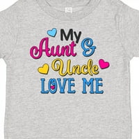 Inktastic моята леля и чичо ми обичайте с сърца подарък за малко дете или тениска за момиче
