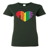 Rainbow LGBTQ Gay Pride Heart LGBT PRIDE Дамска графична тениска, лилаво, 3XL
