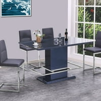 Най-добро качество мебели сив лак брояч Височина таблица с хром Подложка за крака