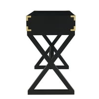 Конзолна маса камдан, преходен стил, черен в месинг