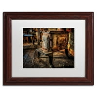 Търговска марка изобразително изкуство свобода печка на дърва платно изкуство от Лоис Брайън, Бяла Мат, дърво рамка