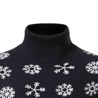 Yuelianxi Men European и American Winter Christmas Snowflake Turtleneck Pullover Bottoming Пуловер пуловер за Коледа
