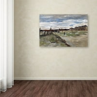Марка изящно изкуство 'избелваща земя в Шевенинген' платно изкуство от Ван Гог