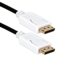 6 фута Displayport Ultrahd 4K черен кабел с бели конектори и резки