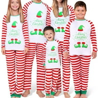 Съответстващи семейни пижами комплекти Коледа PJS с дълъг ръкав празнични спални дрехи Дядо Коледа Jammies Sleepwear