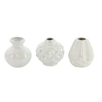 Космополитен 6 у, 6 з крем керамична ваза с различни шарки, комплект от 3