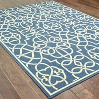 Ориенталски тъкачи на Америка Pritchard Geometric Indoor Outdoor Polypropilean Rug, Navy