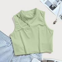 Loyisvidion жени върхове Clearance Fashion Woman Turtlneck без ръкави Блузна тениска Лято солидни студени върхове на рамото флаш