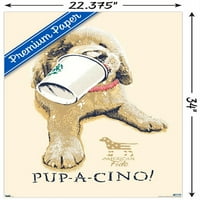 Джим Болдуин-Плакат за стена Pup-A-Cino, 22.375 34