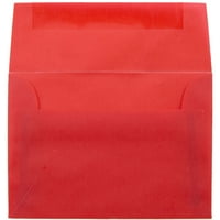 Полупрозрачен плик, 4.4х5. 8, Червен, опаковка 25, първично Червен