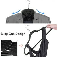 Закачалки за дрехи от черно кадифе без приплъзване-Предлагат се в множество