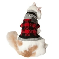 Оживен живот Празник Бъфало проверка в Пкст Куче пуловер и котка пуловер