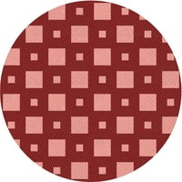 Ahgly Company Indoor Round Beanded Bean Red Area Rugs, 6 'Round