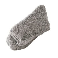 pxiakgy есенни дрехи за жени домашни мъже момче меко легло подли чорапи пухкави топли зима чист цвят сив + един размер