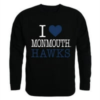Република продукти 552-345-HGY- Monmouth University I Love Crewneck тениска, Хедър Грей-Малка