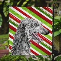 Carolines Treasures SC9813GF SCOTTISH DEERHOUND CANDY CANE Коледно знаме Размер на градината, размер на градината, многоцветни