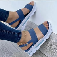 Летни сандали за жени плоски дебели подметни обувки модни ежедневни плажни сандали