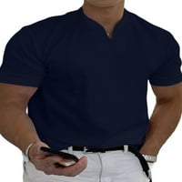 Лилилл мъжки твърди цветни ежедневни ризи за работно облекло с къс ръкав с якичка тениски върхове