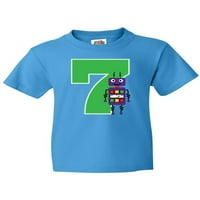 Inktastic 7-ми рожден ден робот момчета роботика младежки тениска